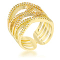 Avera Mandy 0.6ct Cubic Zirconia 14k Gold Contemporary Wide Ring