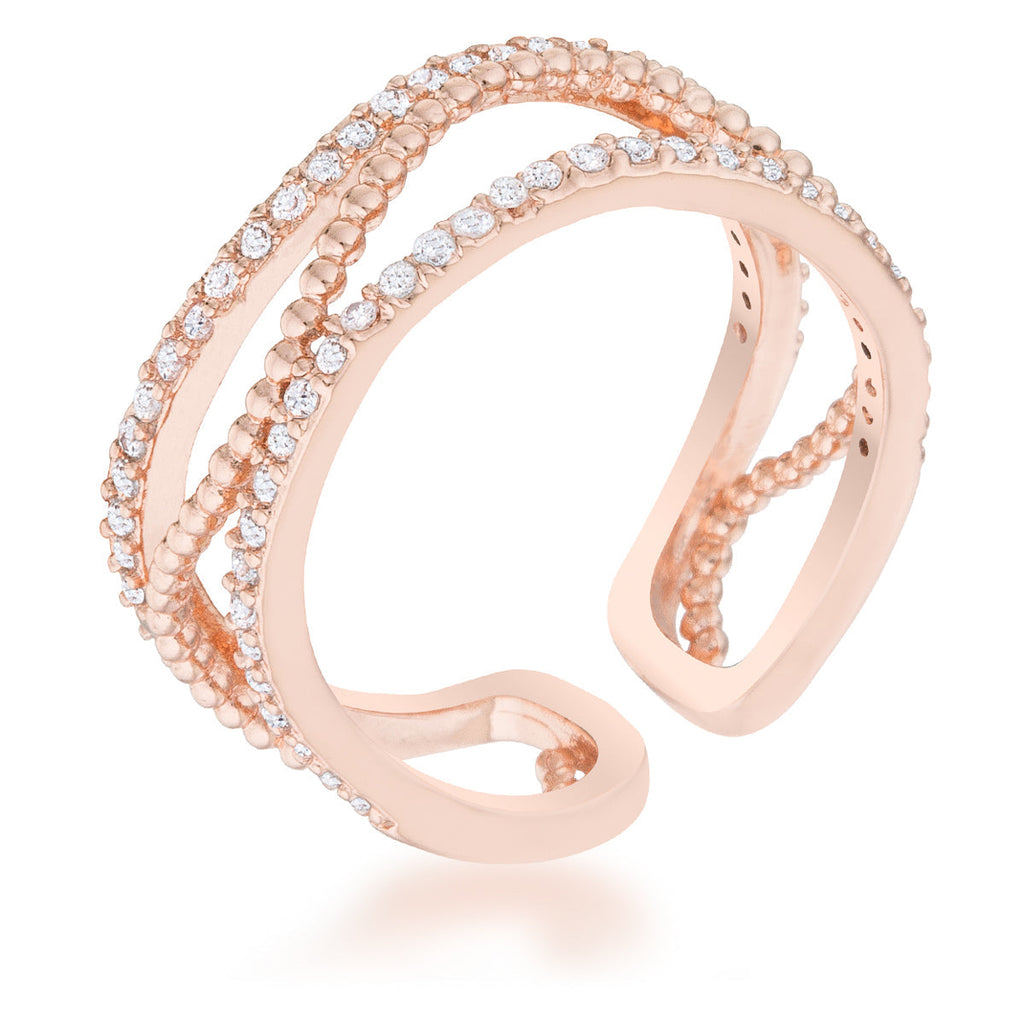 Avera Marina 0.5ct Cubic Zirconia Abstract Cuff Ring