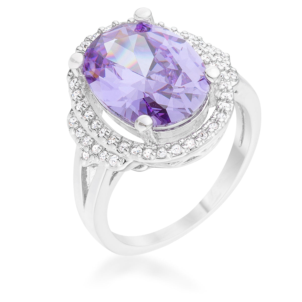 Avera Melanie 5.95ct Amethyst Cubic Zirconia Cocktail Ring
