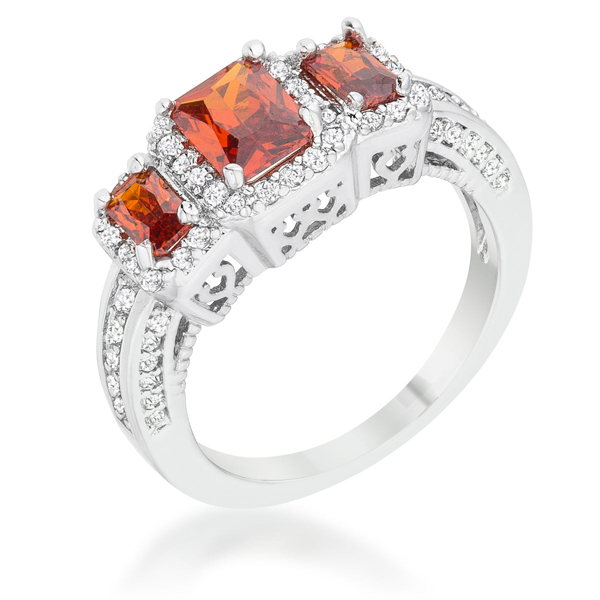 Avera Rita 2.3ct Garnet Cubic Zirconia Classic Trio Ring