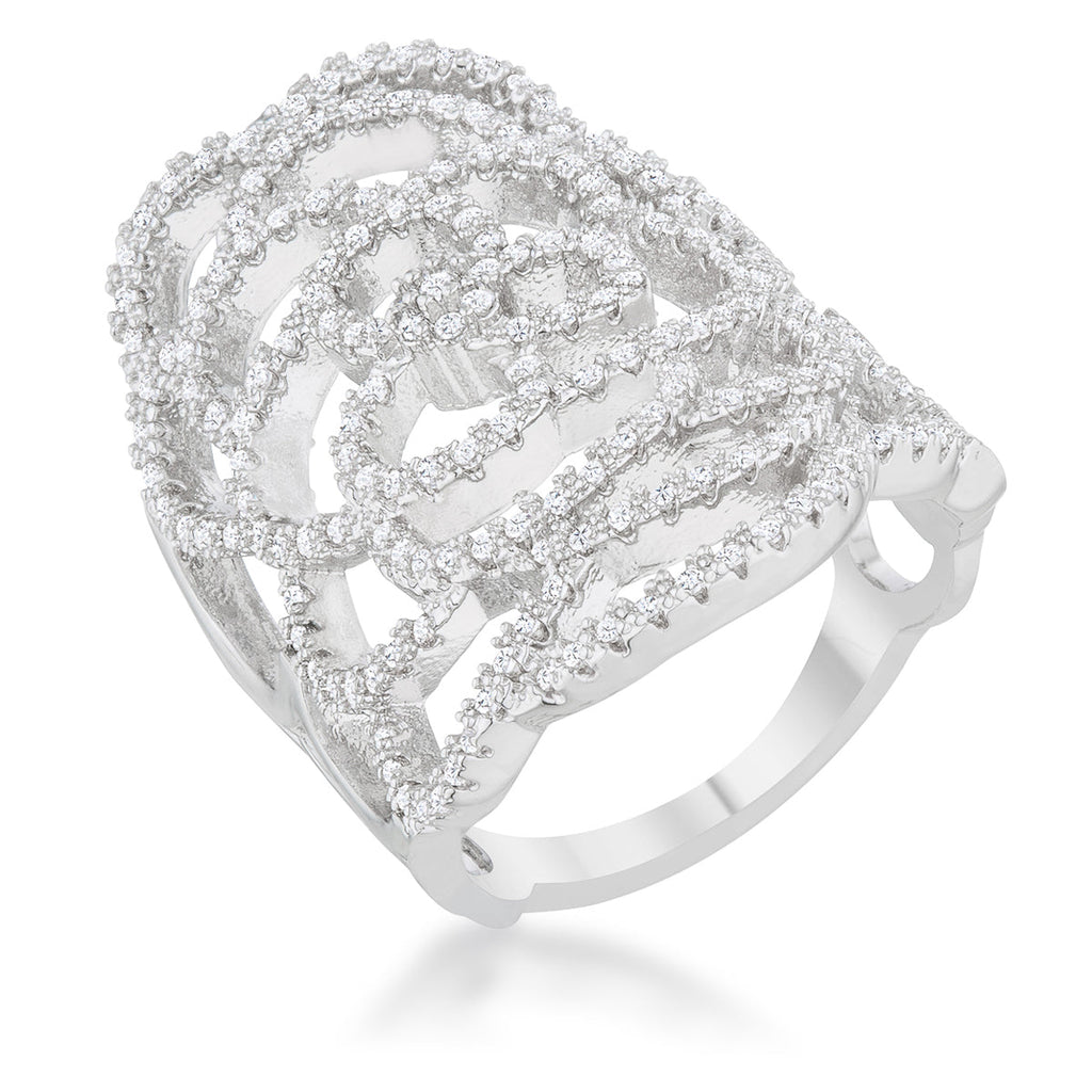 Avera Rosa 1.25ct Cubic Zirconia Filigree Cocktail Ring