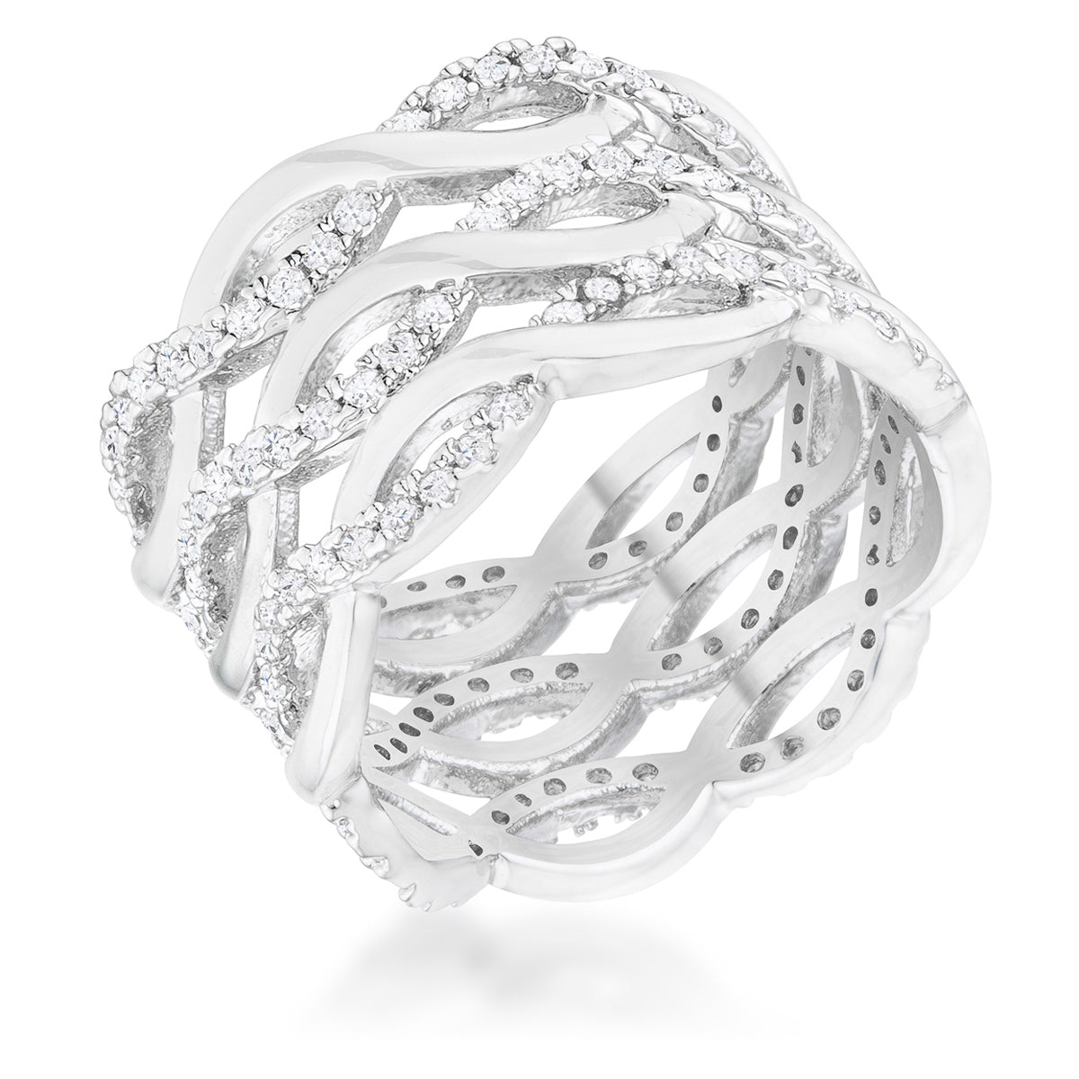 Avera Contemporary 0.88ct Cubic Zirconia Twist Wide Cocktail Ring