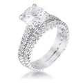 Avera 2.1Ct Plated Baroque Style Wedding Set In Silver