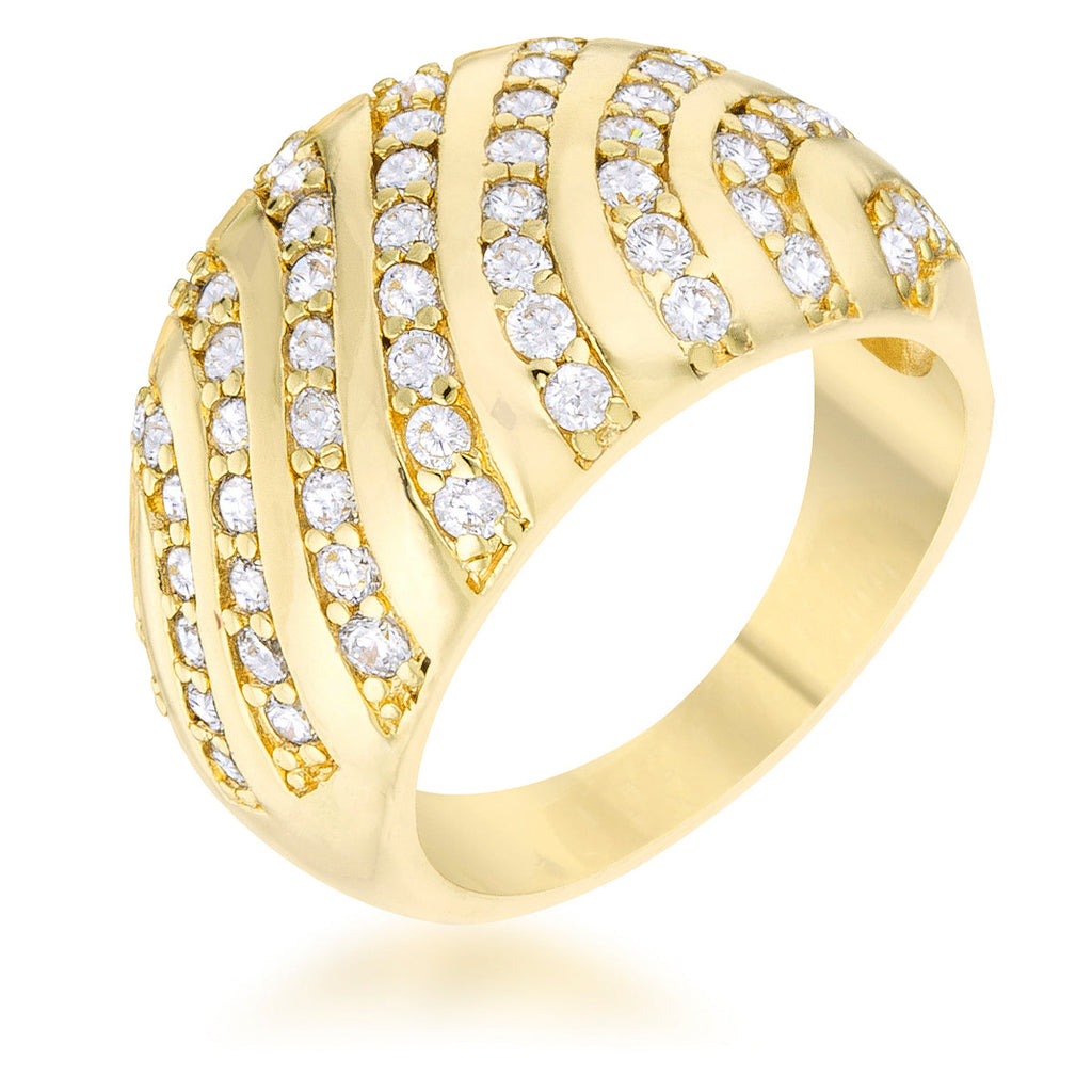 Avera Shayla 0.95ct Cubic Zirconia 14k Contemporary Dome Ring
