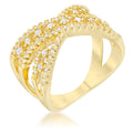 Avera Sandy 0.37ct Cubic Zirconia 14k Gold Classic Criss Cross Ring