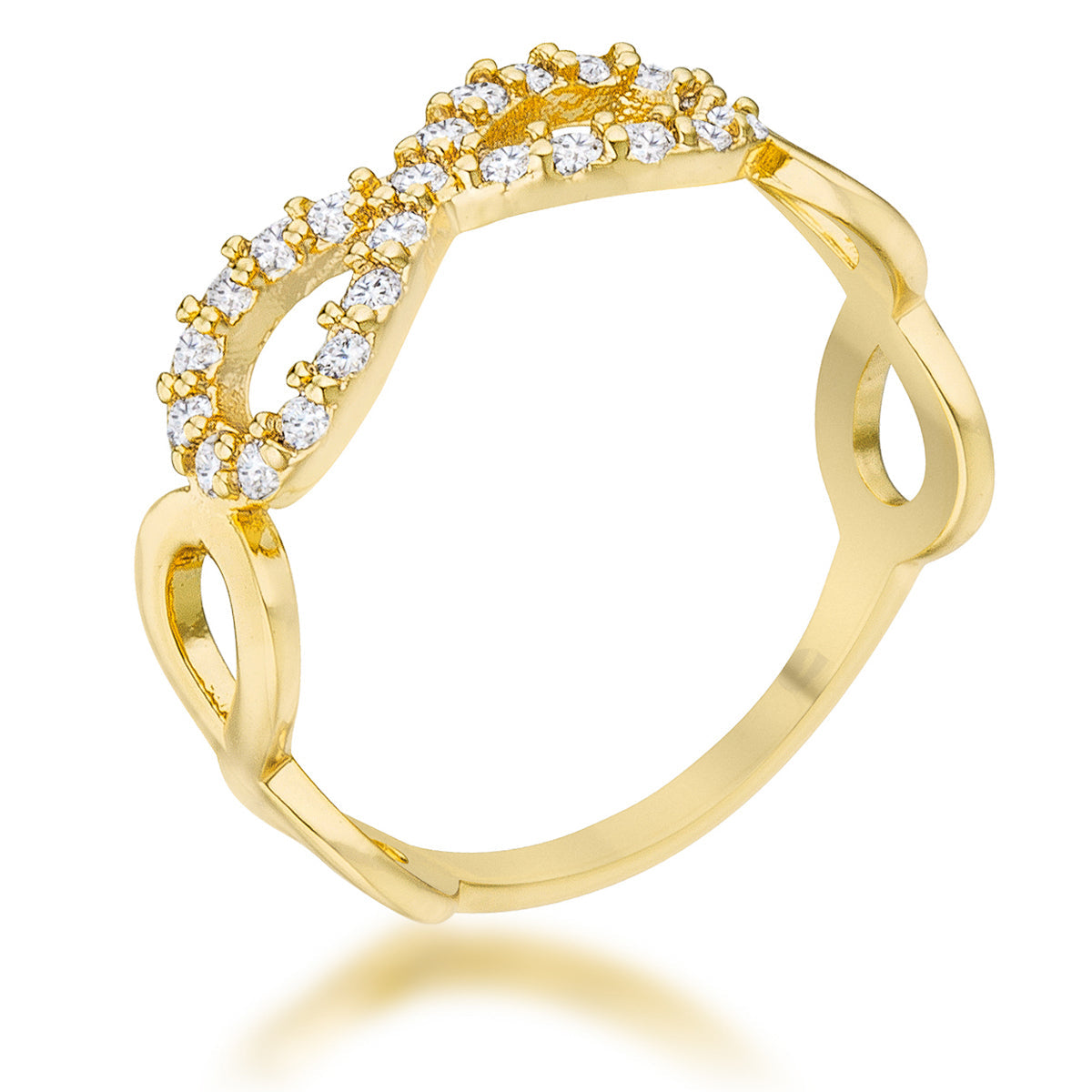 Avera Mina 0.35ct Cubic Zirconia 14k Gold Infinity Ring