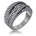 Avera Kina 1.7ct Cubic Zirconia Hematite Contemporary Cocktail Ring