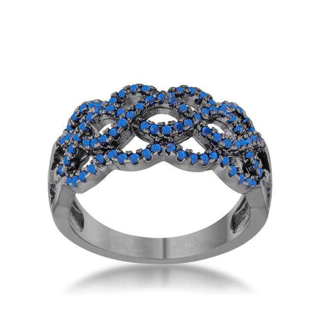 Avera Brina 0.4ct Cubic Zirconia Hematite Twist Ring