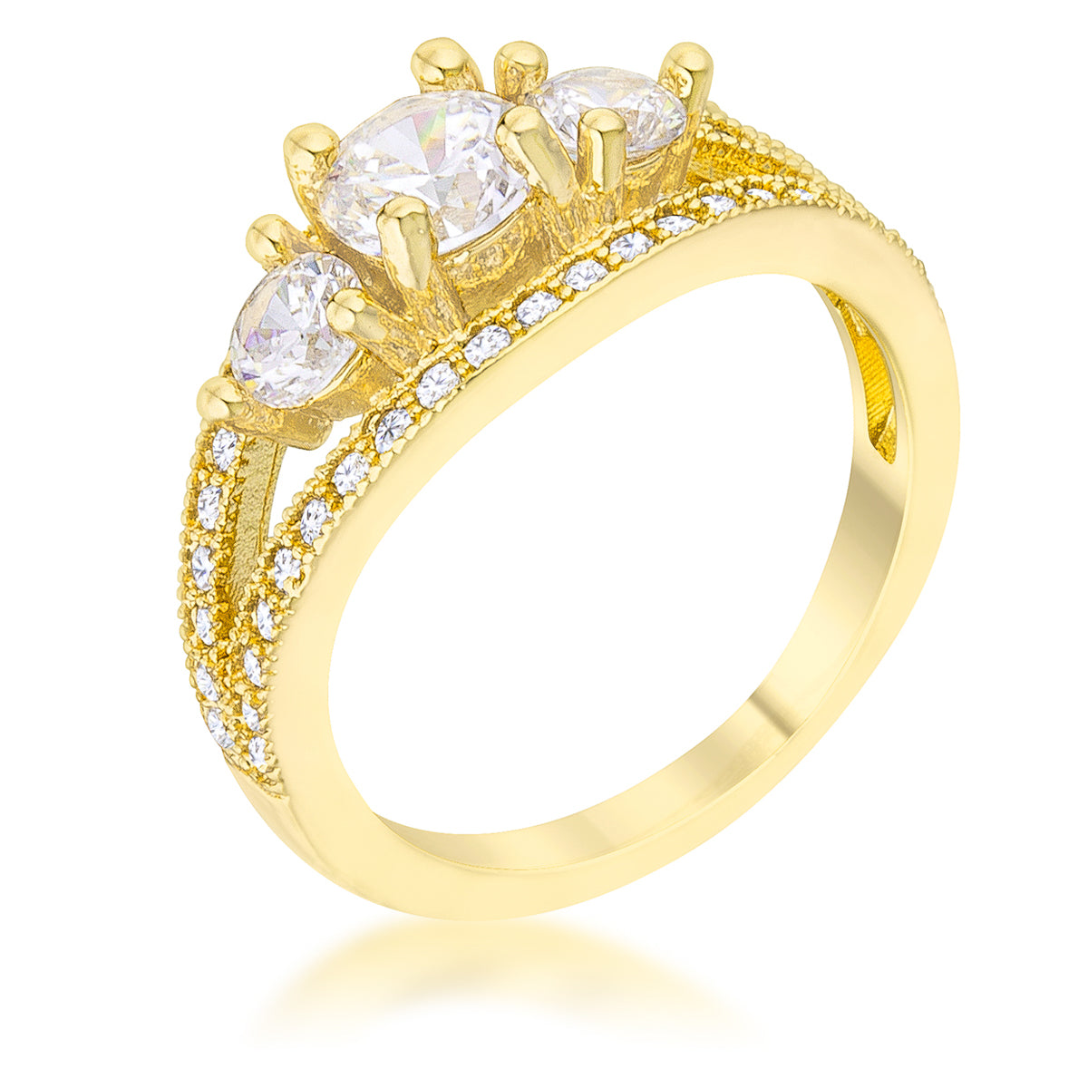 Avera Geneviere 1.45ct Cubic Zirconia 14k Gold Classic Ring