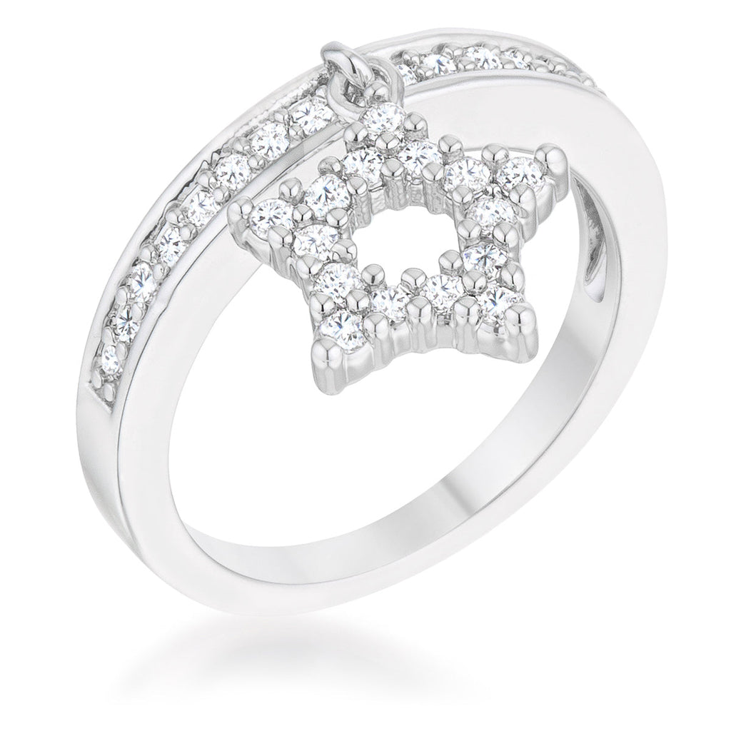 Avera Star 0.25ct Cz Simple Holiday Charm Band Ring