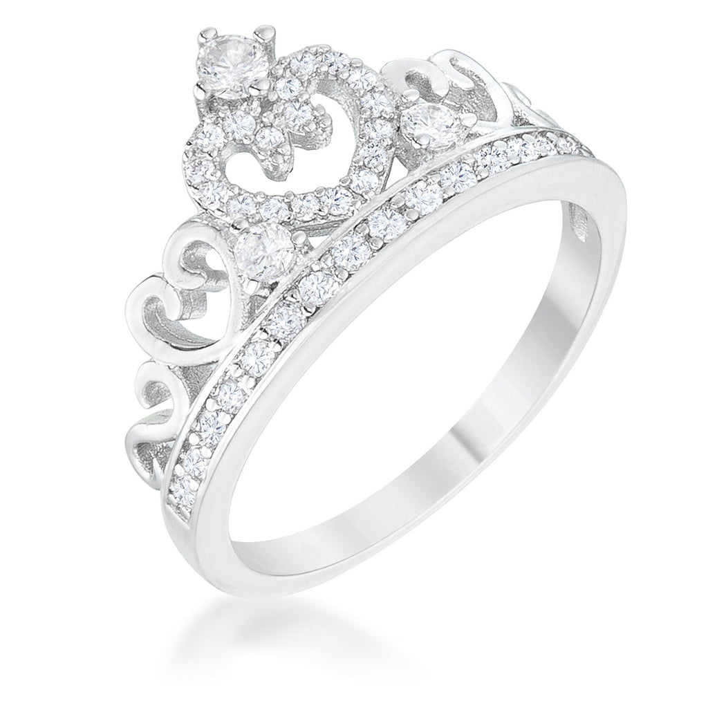 Avera Aurora 0.34ct Heart Crown Sterling Silver Ring