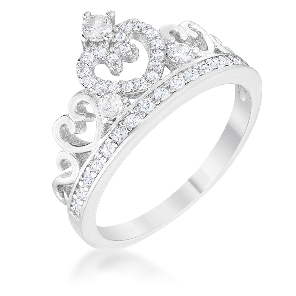 Avera Aurora 0.34ct Heart Crown Sterling Silver Ring