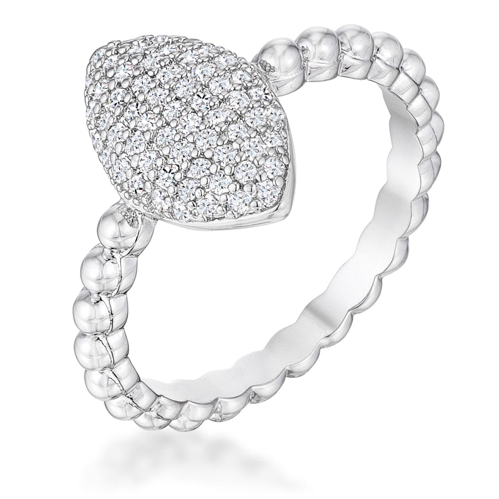 Avera .3Ct Oval-Designed Ring With Cubic Zirconia In Silver