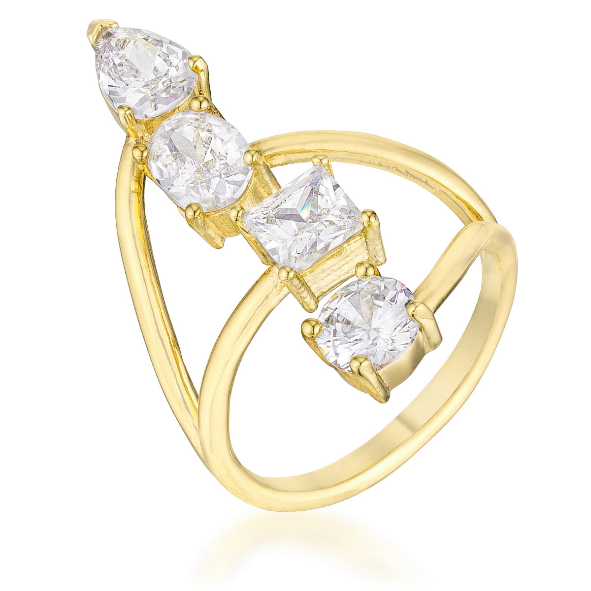 Avera 3CT Stunning CZ Ring in Radiant Gold Finish