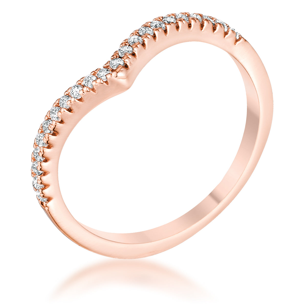 Avera .22Ct Chevron Ring With Cubic Zirconia In Pink
