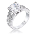 Avera 3Ct Elegant Plated Criss-Cross Cubic Zirconia Engagement Ring