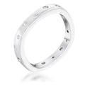 Avera .23Ct Plated Cz Speckled Square Shaped Stackable Band