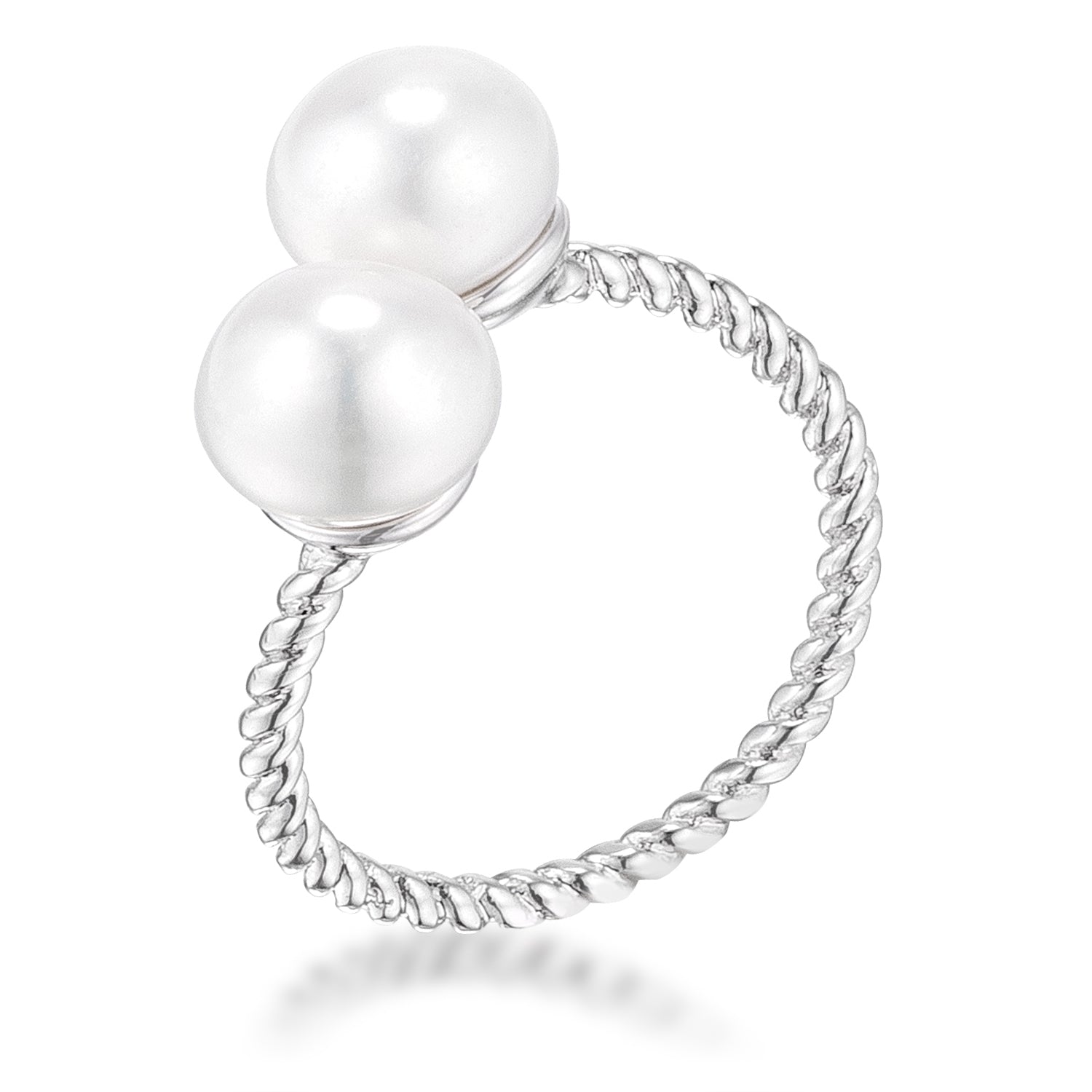 Avera Twisted Rope Freshwater Pearl Wrap Ring