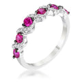 Avera .18Ct Hematite Plated S Shape Cubic Zirconia Half Eternity Band