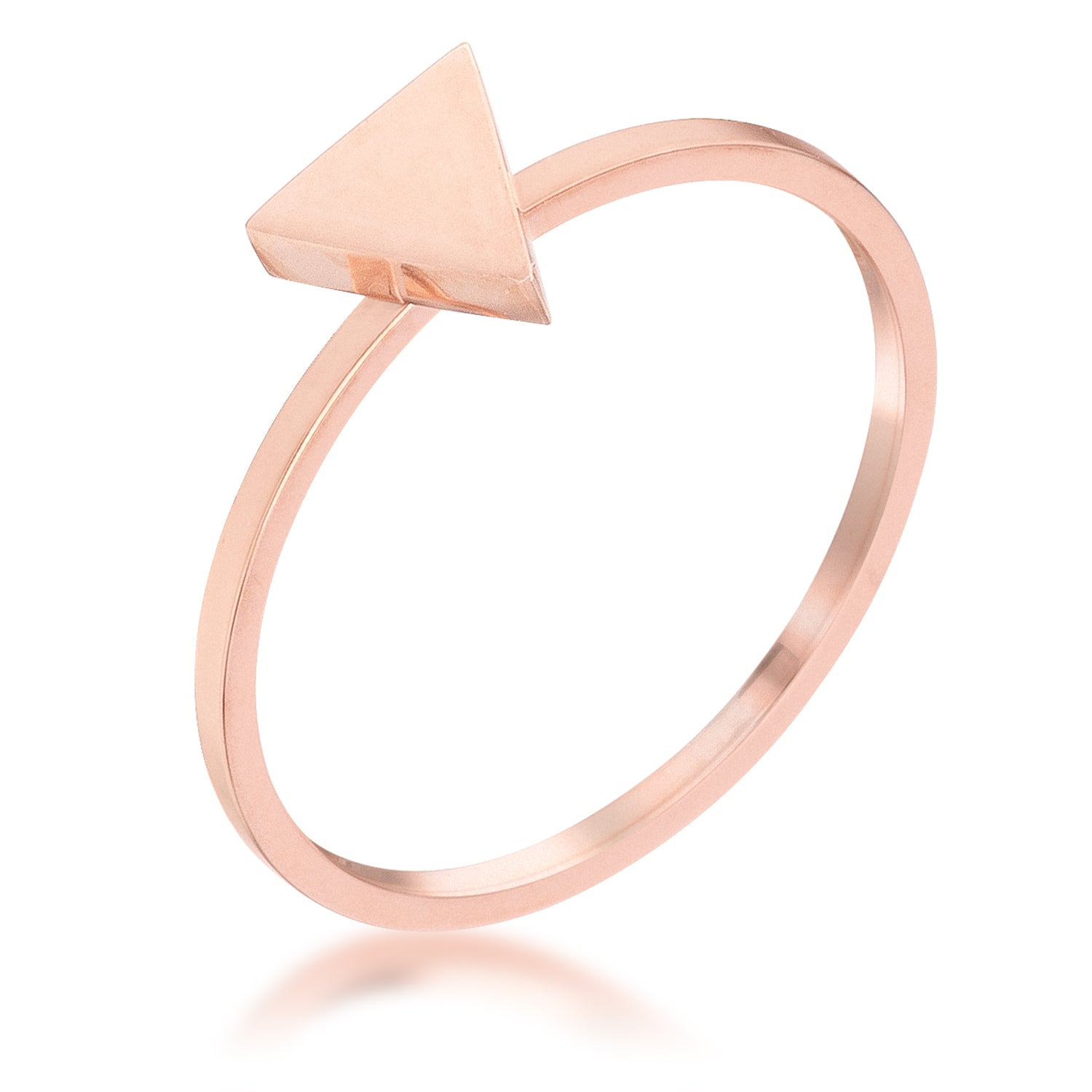 Avera Stainless Steel Triangle Stackable Ring In Pink