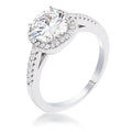 Avera 2.97Ct Plated Classic Cushion Cut Halo Ring