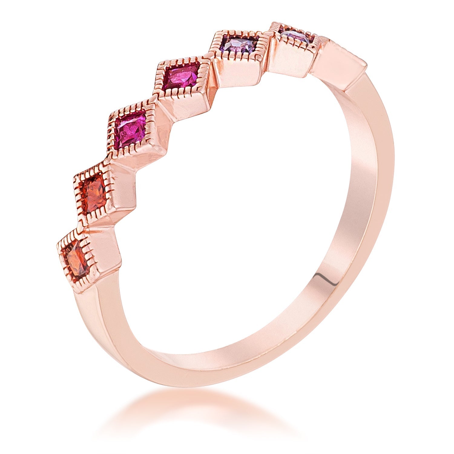 Avera Septem Multi-Color Princess Cut Half Eternity Band