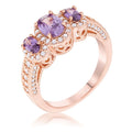 Avera 3-Stone Oval Cut Cubic Zirconia Halo Ring