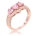 Avera 3-Stone Trillion Cut Cubic Zirconia Halo Pave Ring