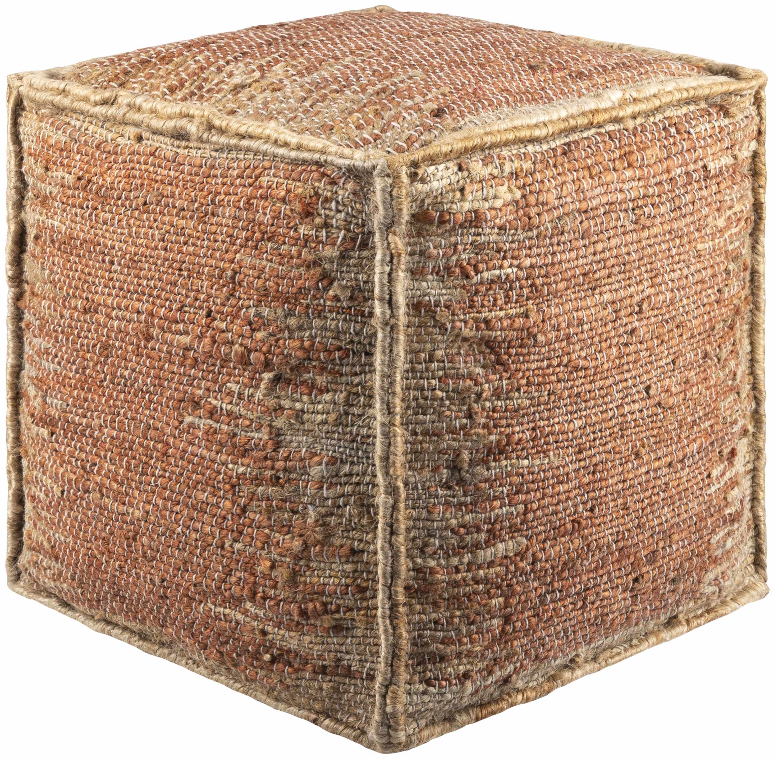 Rhuddlan Jute Rust Pouf