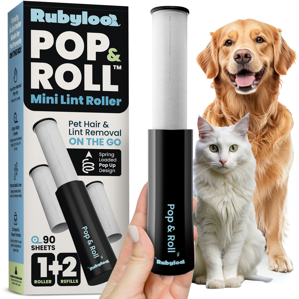 Mini Lint Roller for Pet Hair with 2 Refills