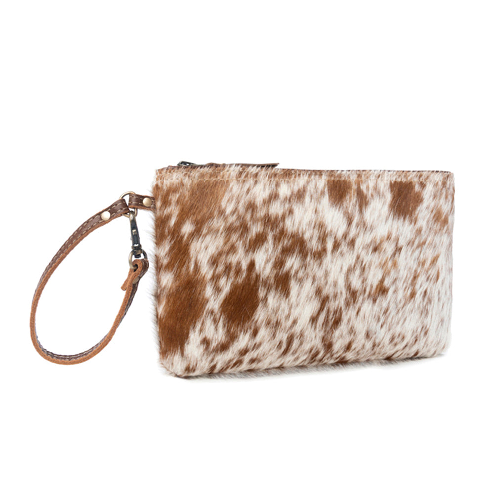 White & Brown Hairon Pouch
