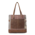 Side Floral Print Canvas Tote Bag