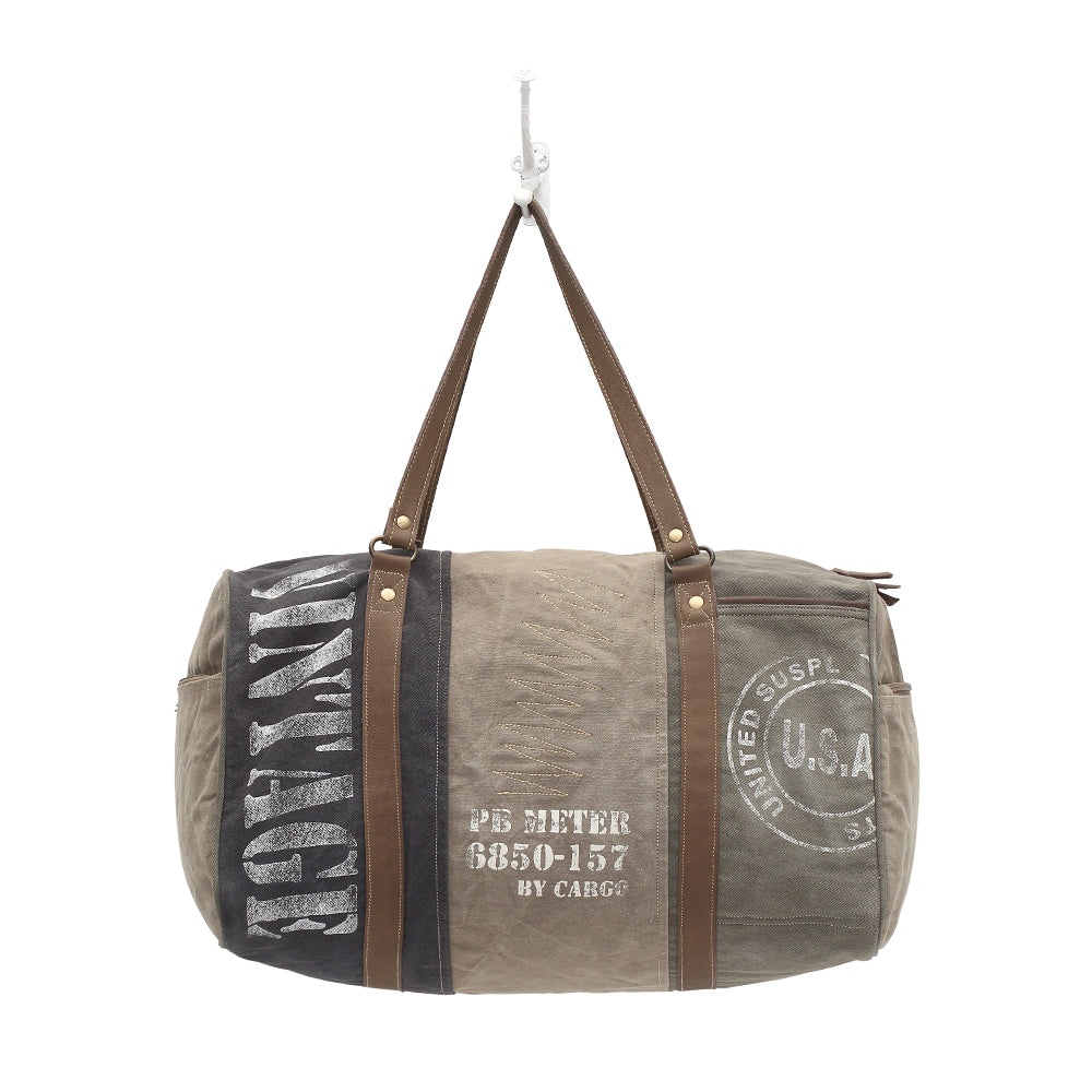 Vintage "Usa" Print Traveller Bag