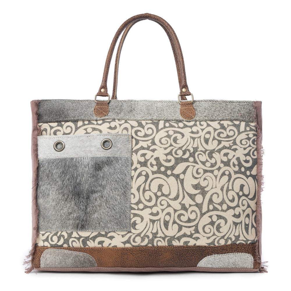 Hide & Floral Print Weekender Bag