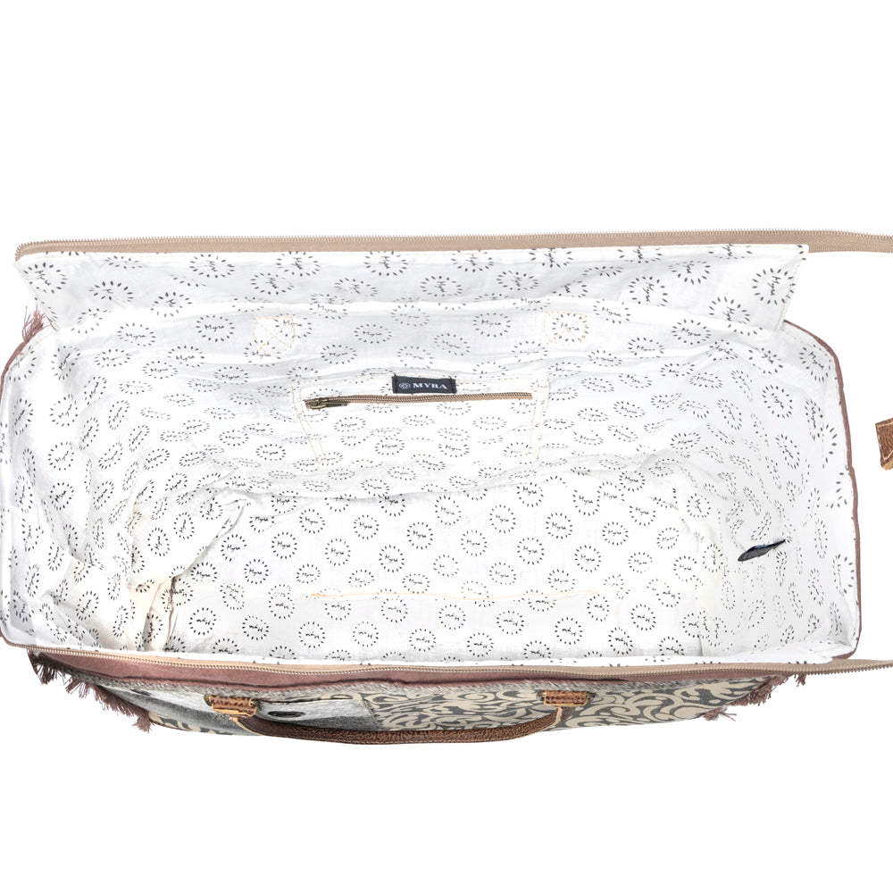 Hide & Floral Print Weekender Bag