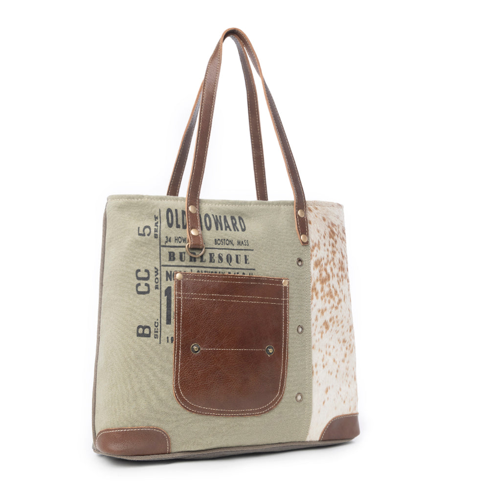Leather Pocket Tote Bag