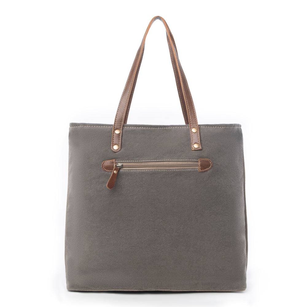 Leather Pocket Tote Bag