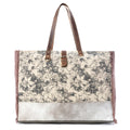 Myra Floweret Weekender Bag for Women – Floral Printed Front, Buckle Closure, Fringed Edges for Travel Chic