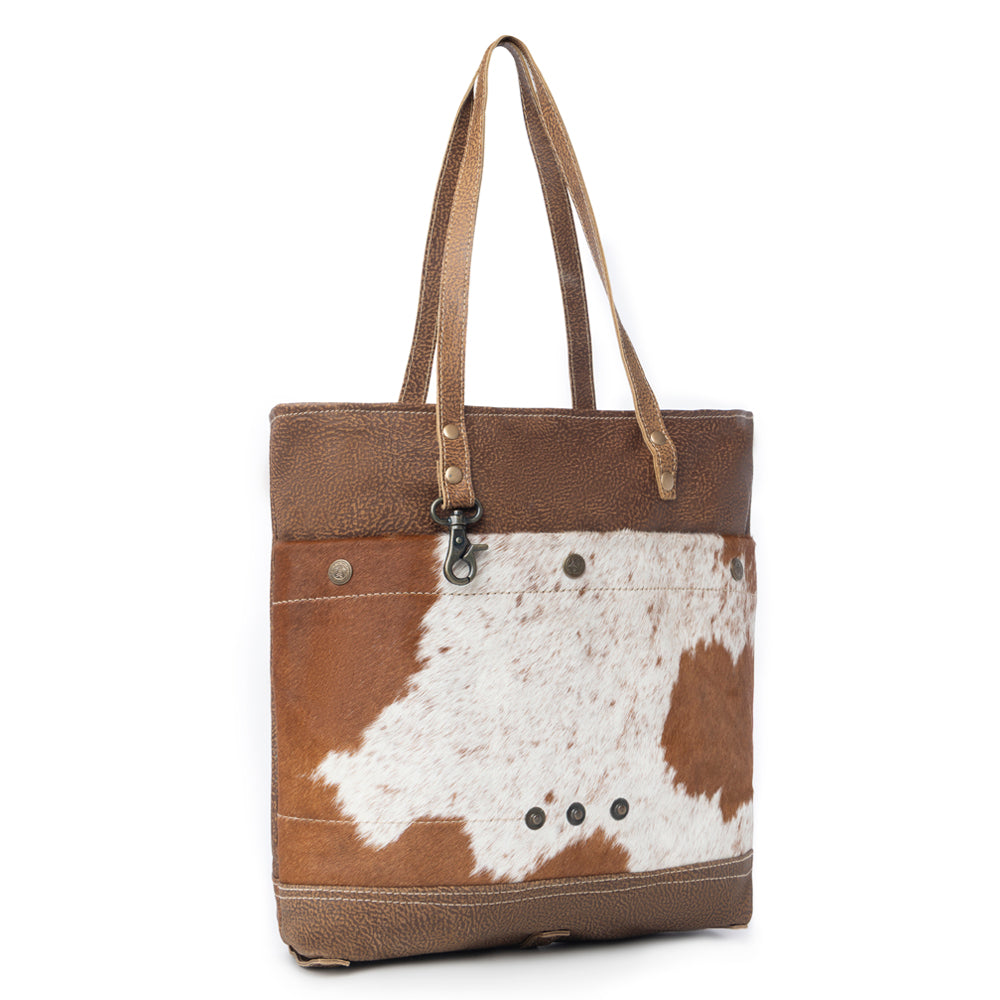Hazel Opulence Leather And Hairon Bag