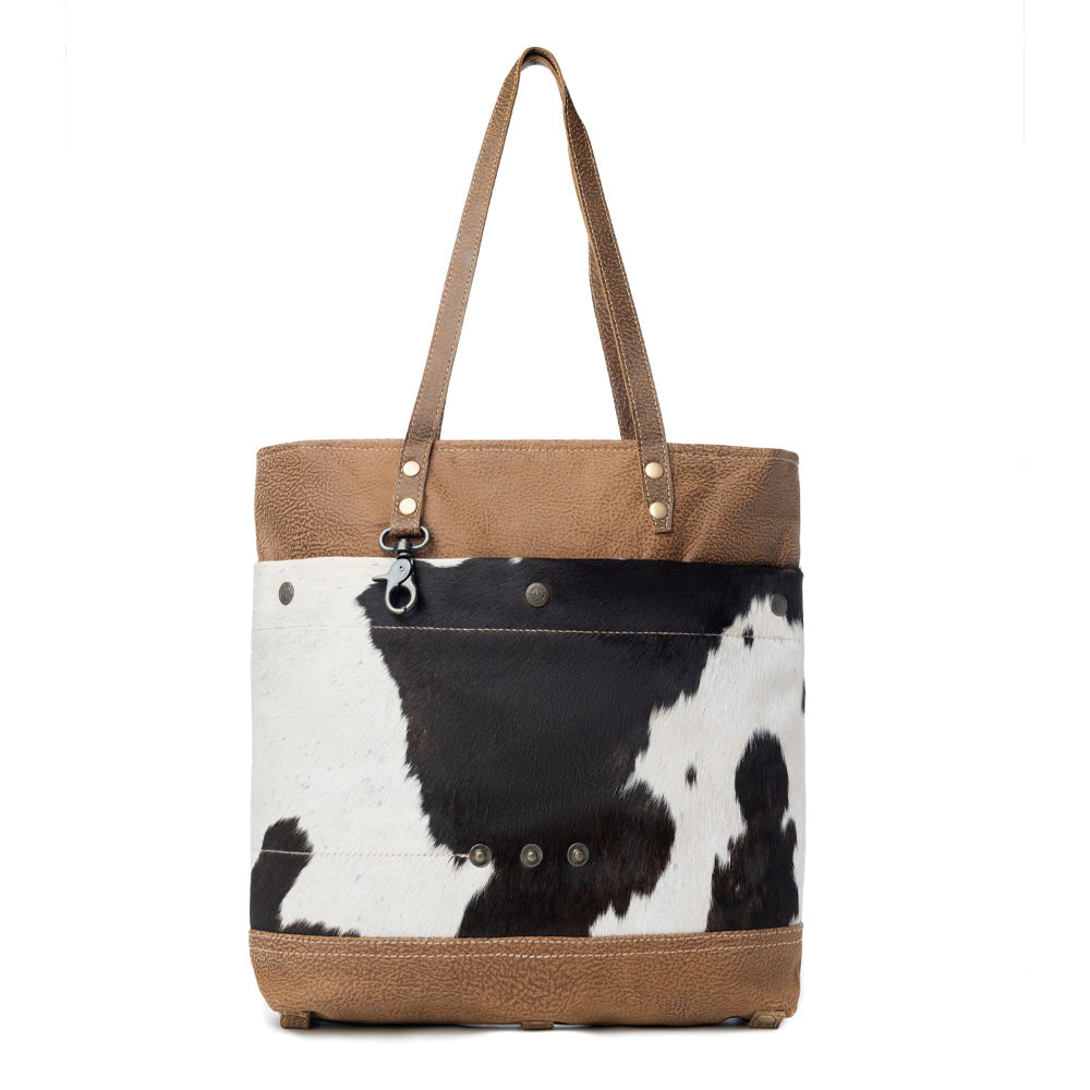 Cocoa Leather & Hairon Bag