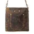 Myra Beast Leather Messenger Bag for Women Distressed Brown Full-Grain Leather with Adjustable Strap and Front Pocket