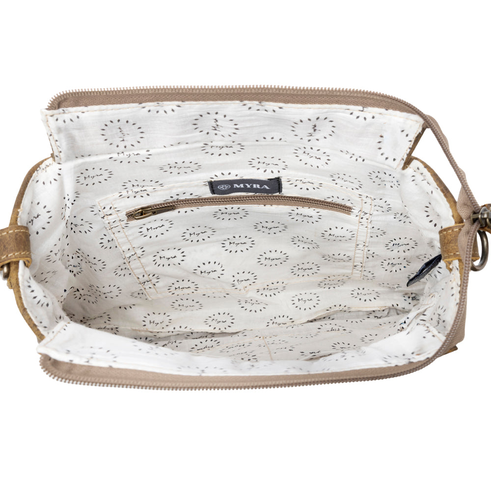 Myra Beast Leather Messenger Bag for Women Distressed Brown Full-Grain Leather with Adjustable Strap and Front Pocket