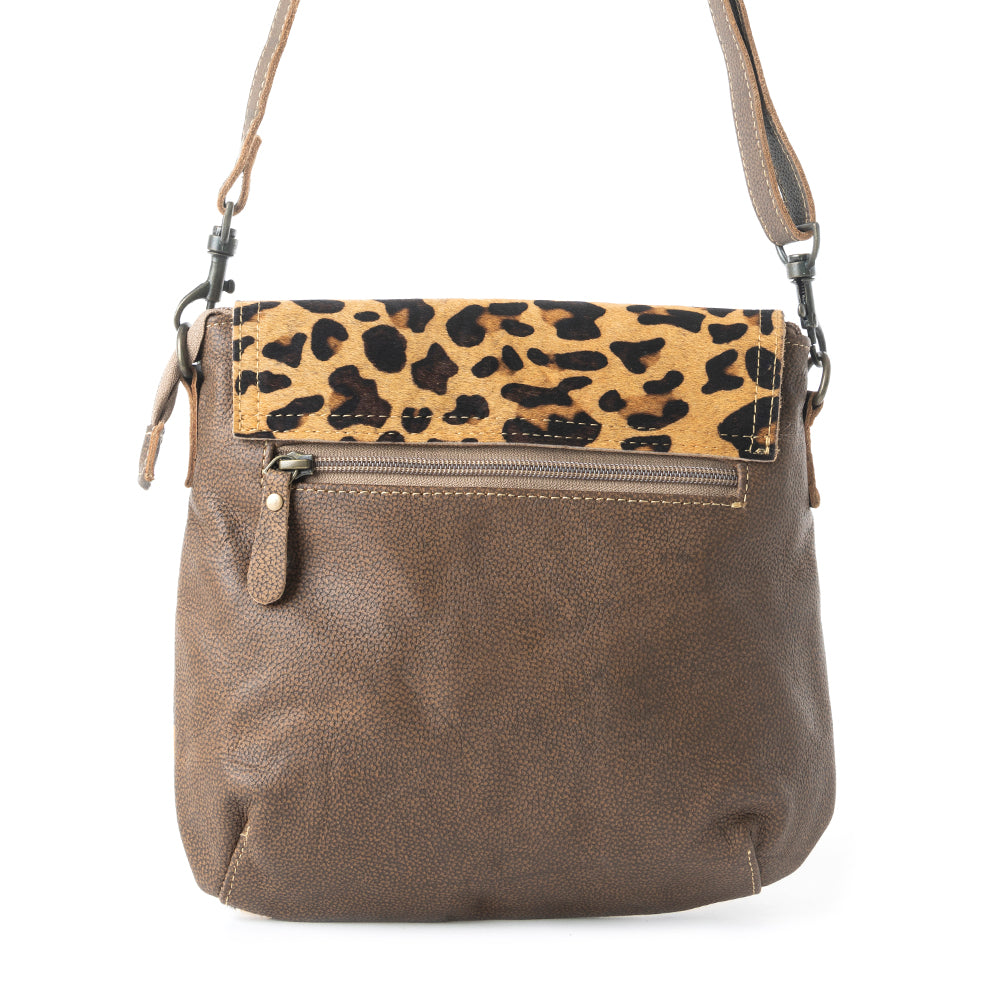 BULLSEYE LEATHER AND HAIRON BAG