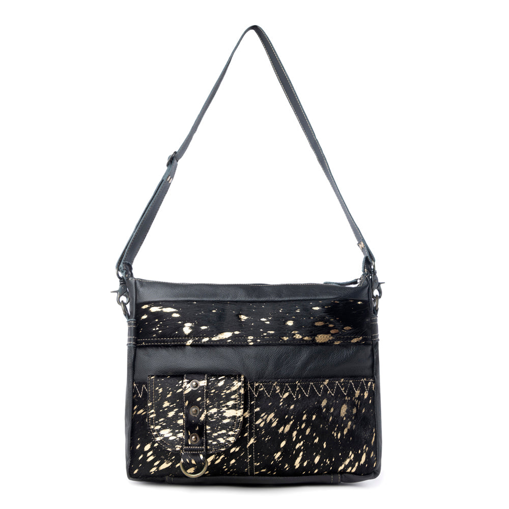 MODERN  LEATHER AND HAIRON BAG