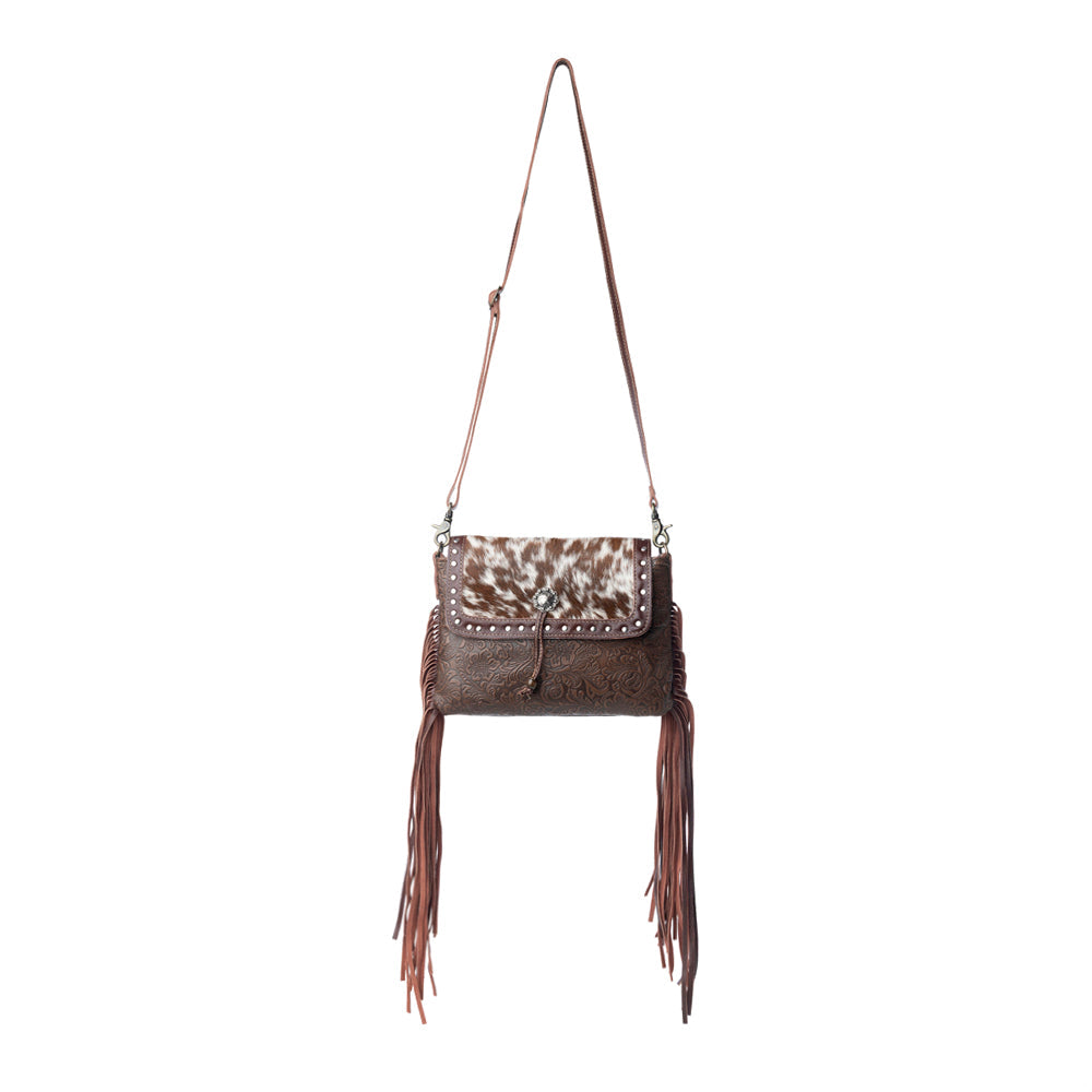 Carved Blossoms Leather & Hairon Bag