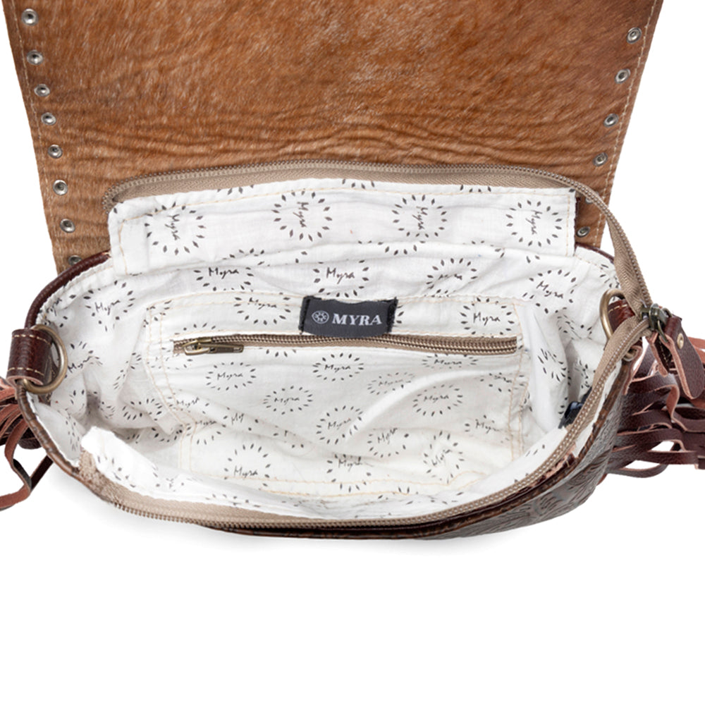 Carved Blossoms Leather & Hairon Bag