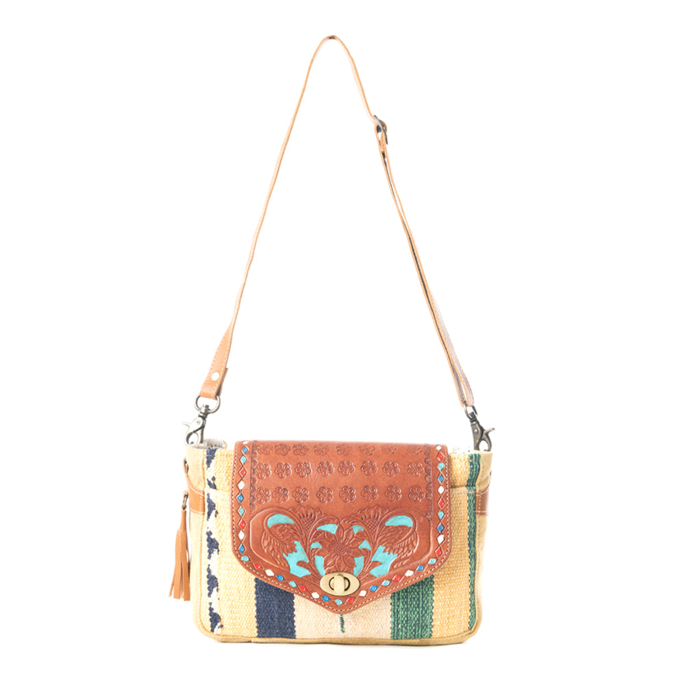 Floral Etchings  Hand-Tooled Bag