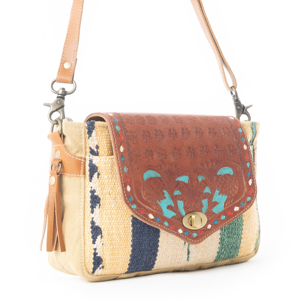Floral Etchings  Hand-Tooled Bag