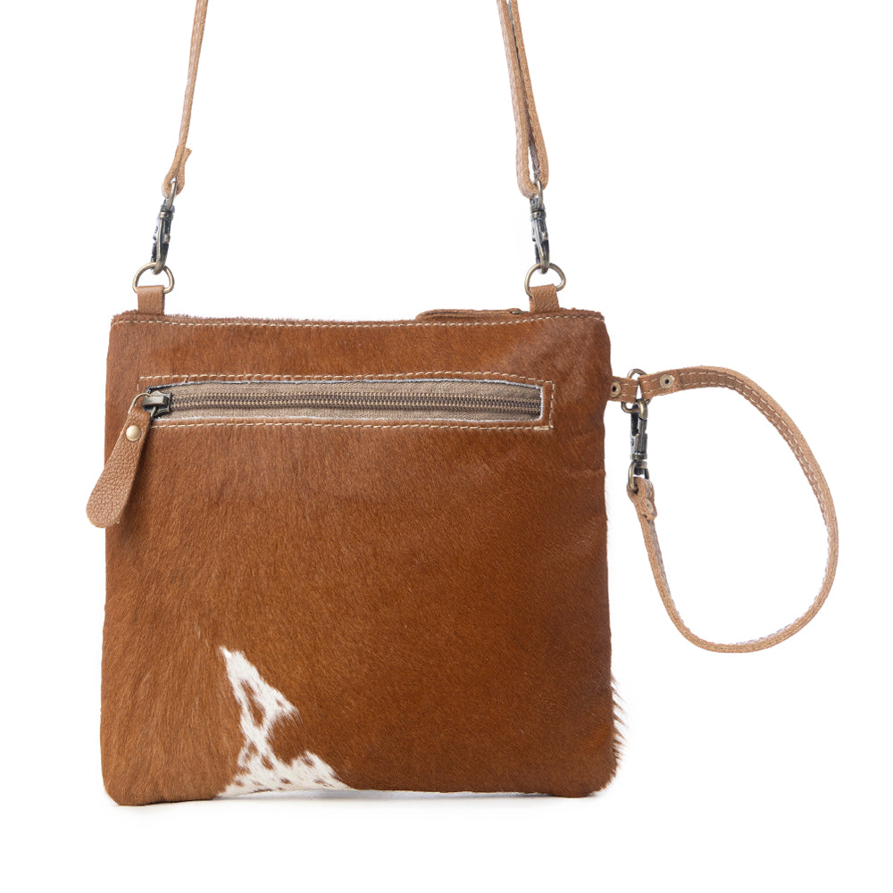 Ornate Brown Leather & Hairon Bag