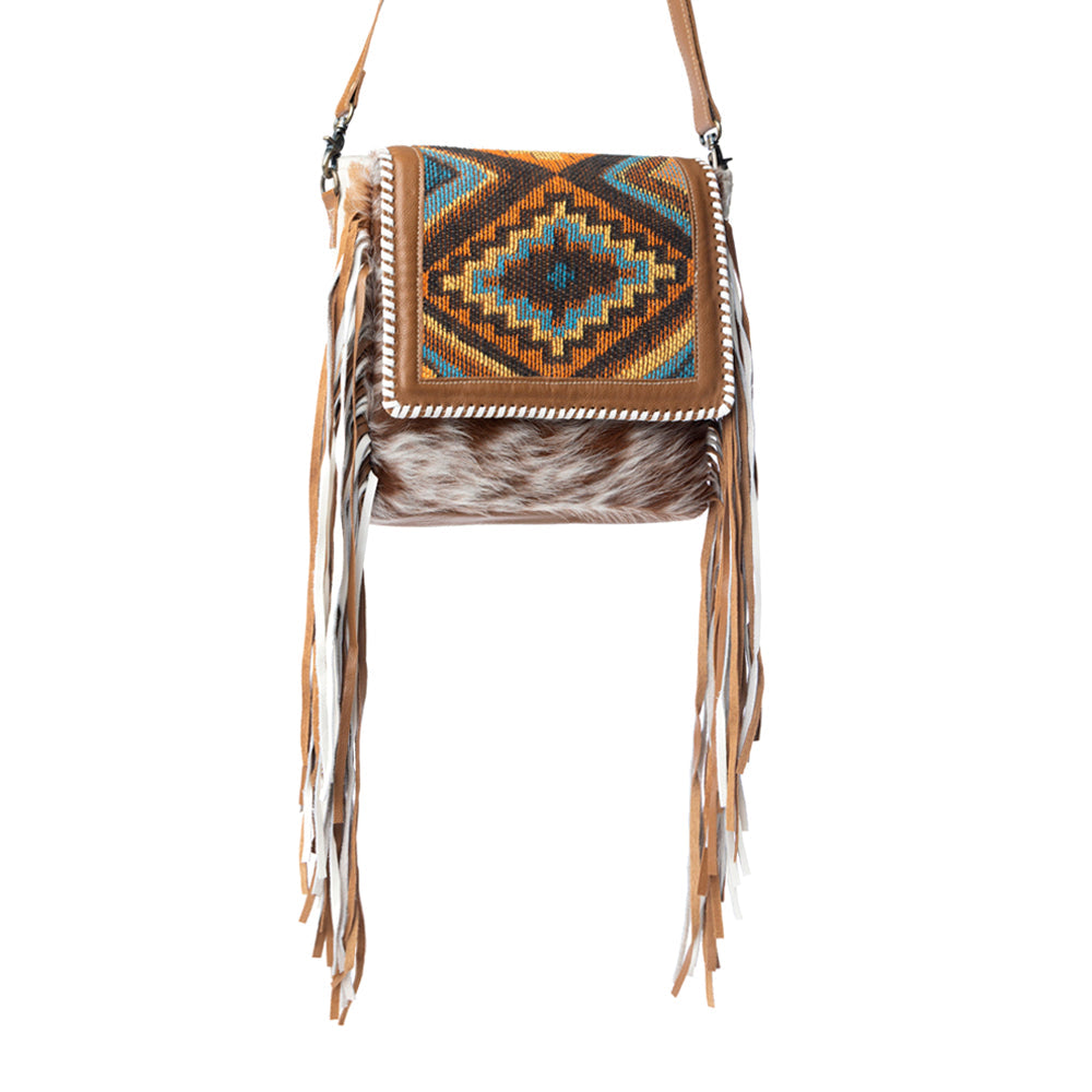 Boho Chic Style Leather & Hairon Bag